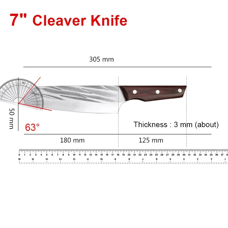 InLeung Hand Forged Chef's Knife – Wood Handle Cleaver