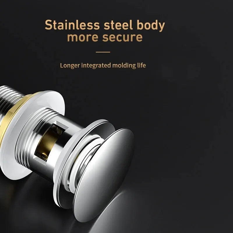 Gunmetal Pop Up Drain Basin Sink Stainless Steel Overflow Kitchen