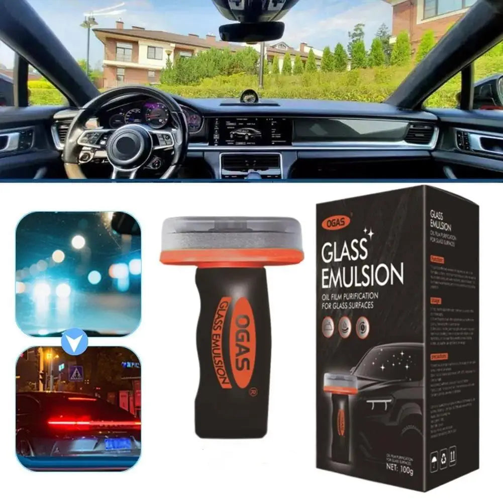 Glass Oil Film Remover Brush – Windshield & Window Cleaner