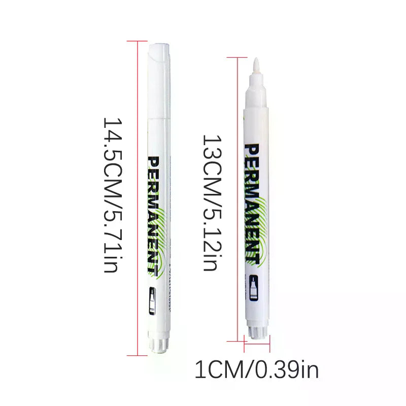 White Permanent Marker Pens Deep Hole Wood Rock Plastic Leather Glass