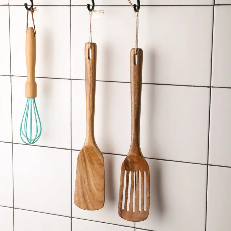 2-Piece Wooden Japanese Spatula Set – Non-Stick & Heat Resistant
