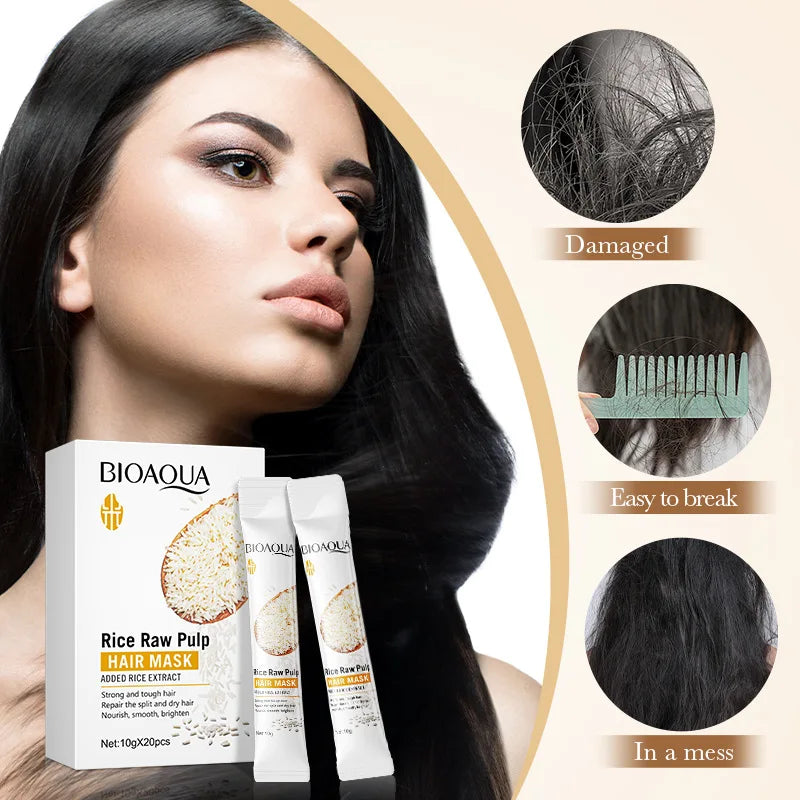 BIOAQUA Rice Milk Hair Mask – Repair Frizzy & Damaged Hair