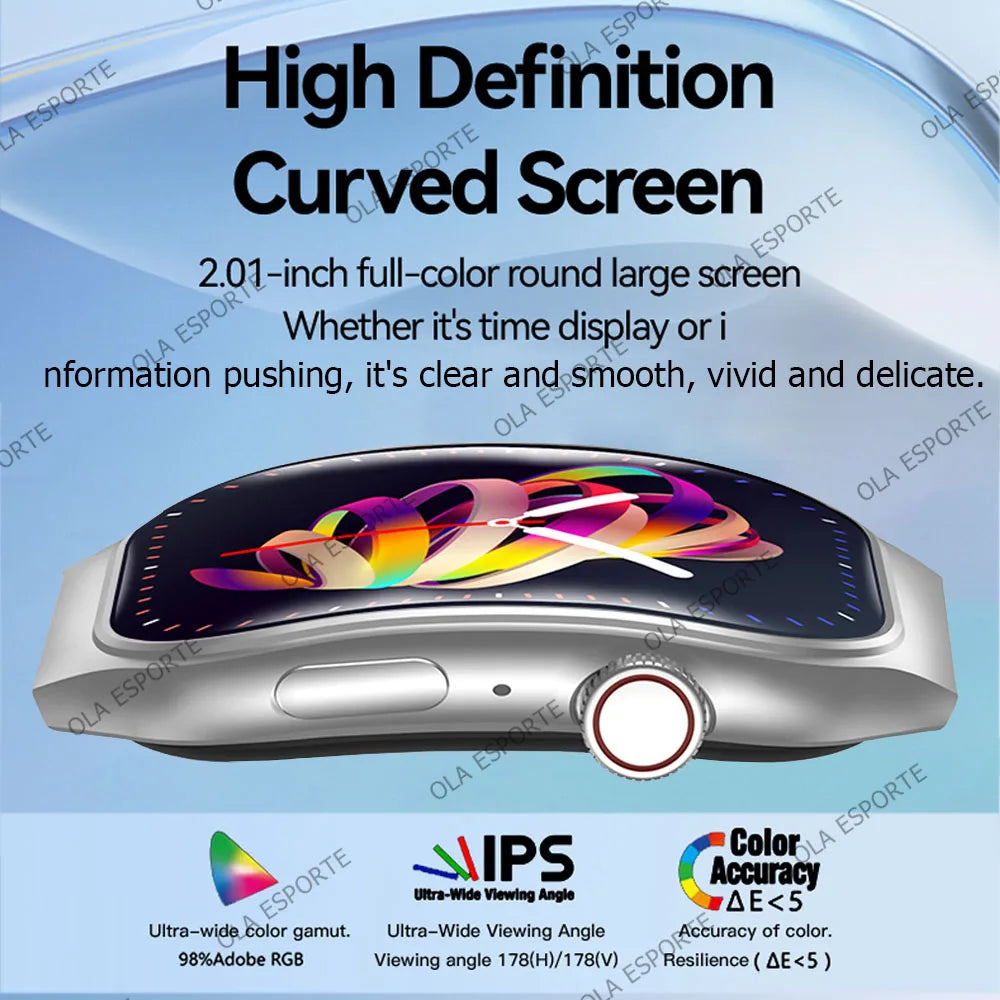 HW12 Curved AMOLED Smartwatch 2.01" Bluetooth 5.3 Fitness Watch