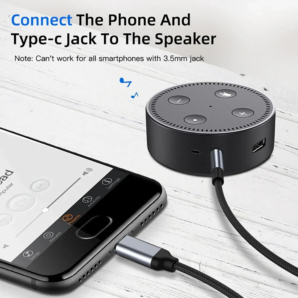 USB-C to 3.5mm Aux Cable | iPhone 16, Samsung S24, Pixel 9