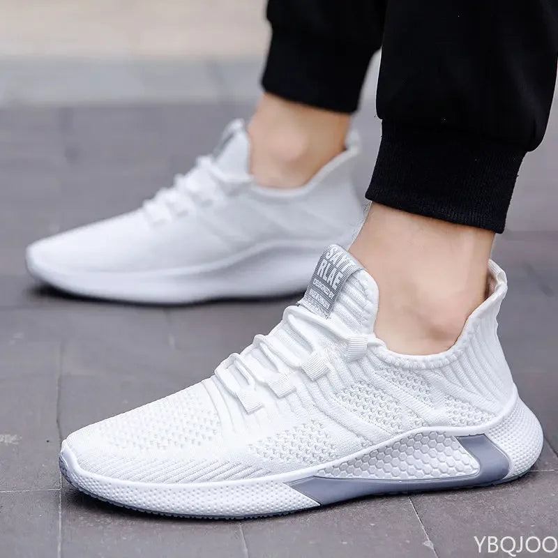 YBQJOO Men's Breathable Mesh Casual Sneakers | Lightweight Flat