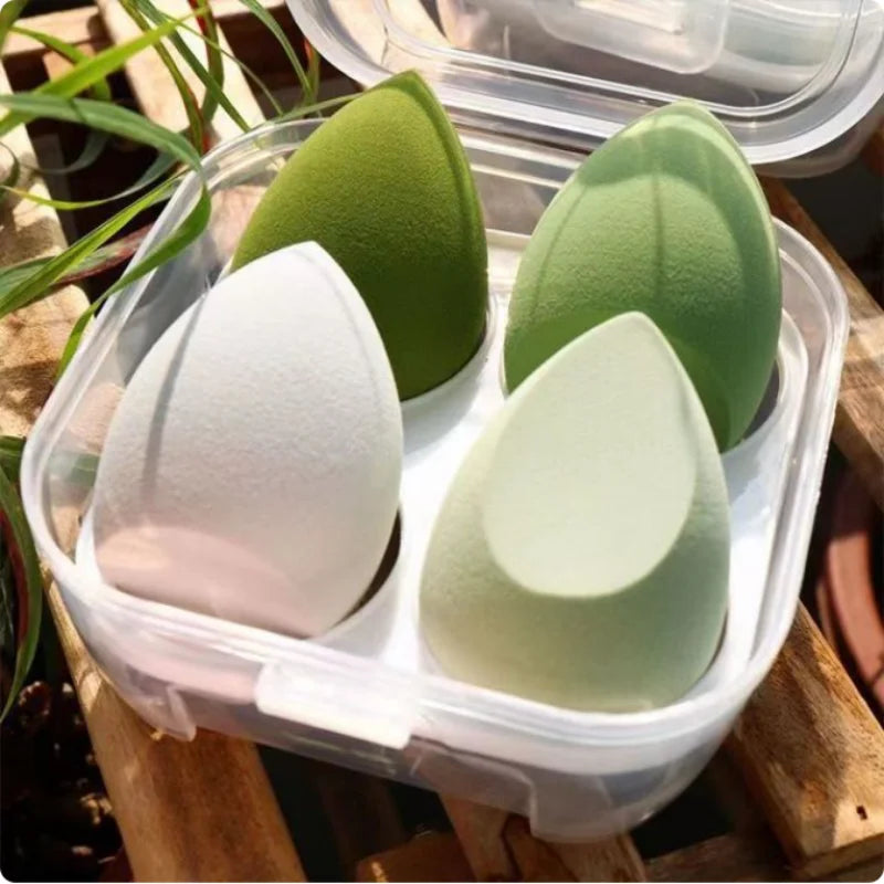 4-Piece Makeup Sponge Beauty Egg Set with Storage Case