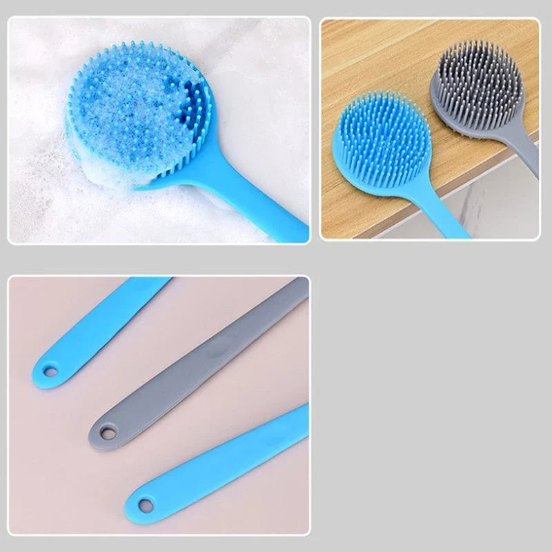 Silicone Back Scrubber – Long Handle Shower Exfoliating Brush
