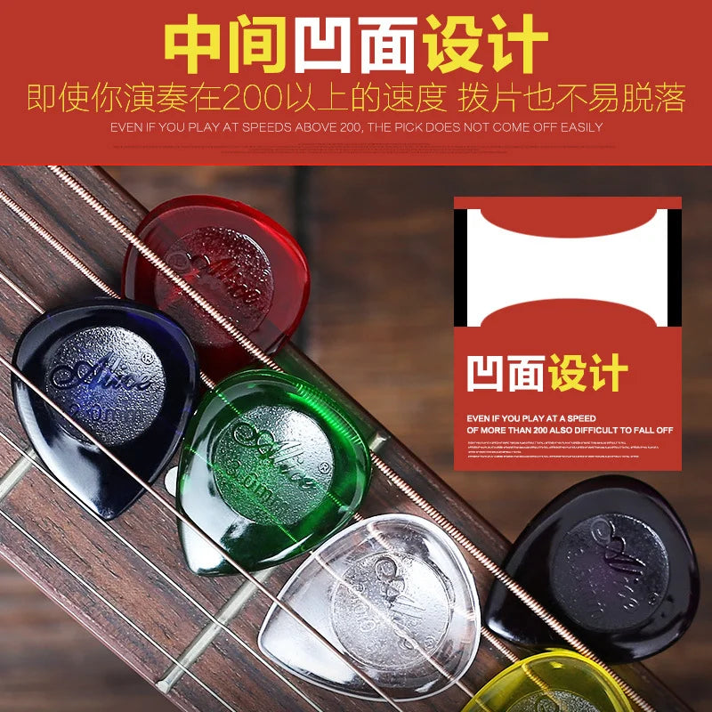 Alice Guitar Bass Picks AP-100JS Durable Clear Pure Plectrum 1 0 2 3