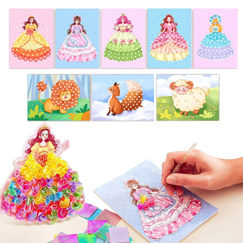 Poke-in Art Crafts Kids Puzzle Fabric Puncture Painting Magical