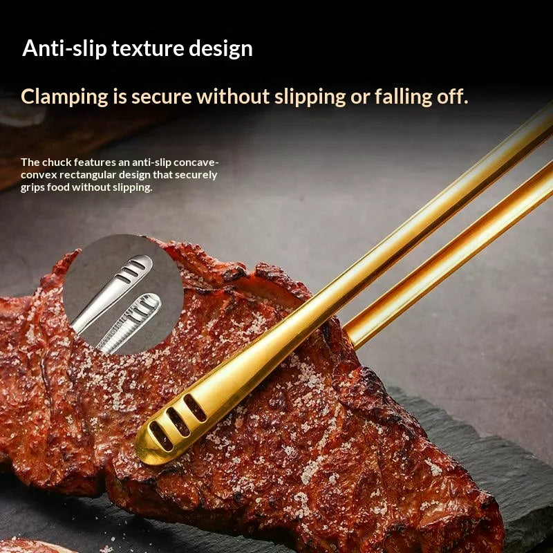 Stainless Steel BBQ & Kitchen Tongs – Reusable Cooking Tongs