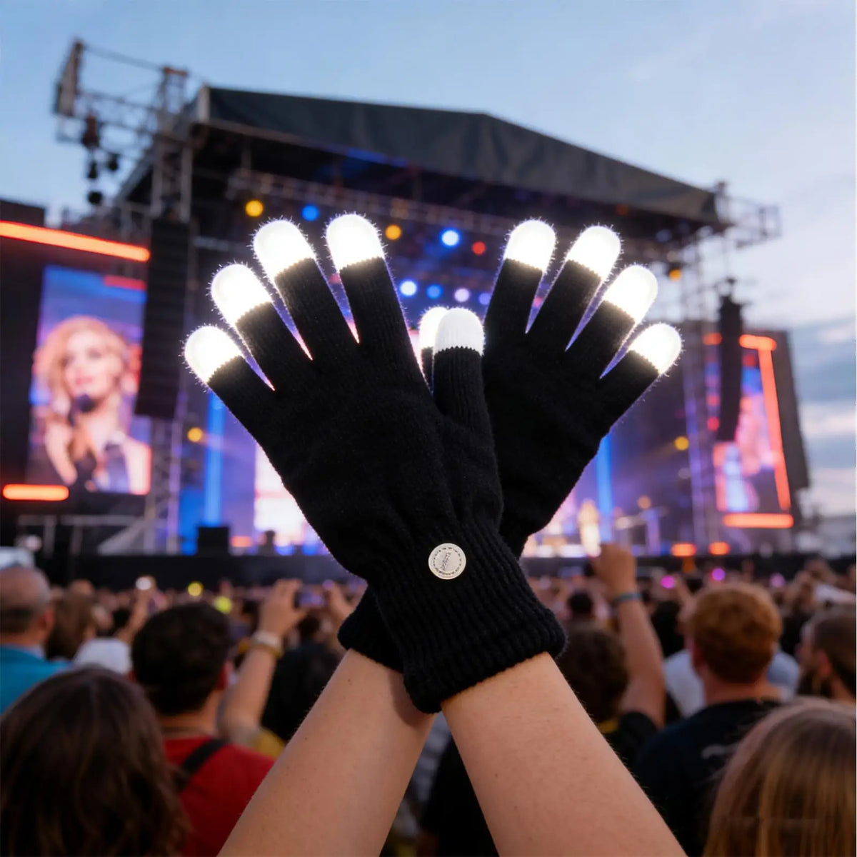 LED Light-Up Party Gloves – Colorful Flashing Half-Finger