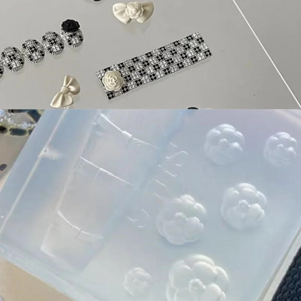 3D Silicone Nail Mold – Bowknot & Camellia Flower Nail Art