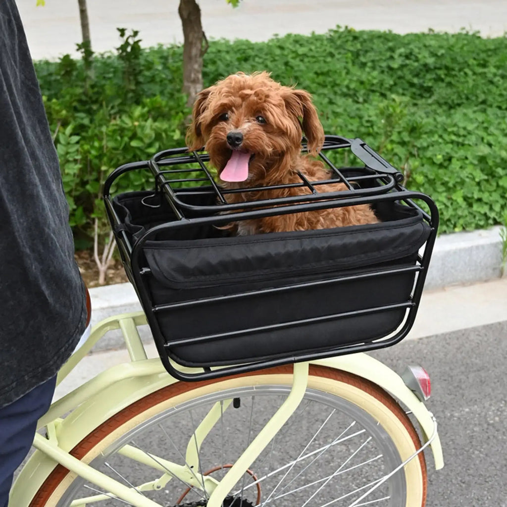 Bike Pet Carrier Cargo Basket Carbon Steel Heavy Duty Enclosed