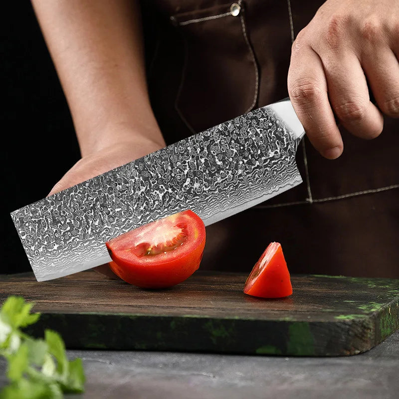 Damascus Steel Cleaver Knife – Handmade Forged Kitchen Chopper
