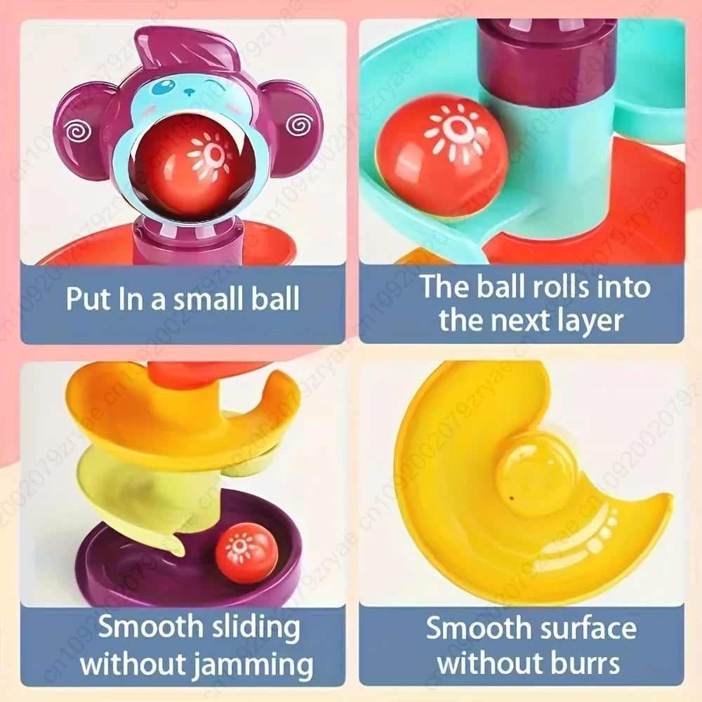 Fun Educational Ball Track Tower Rolling Early Learning Toy Spinning