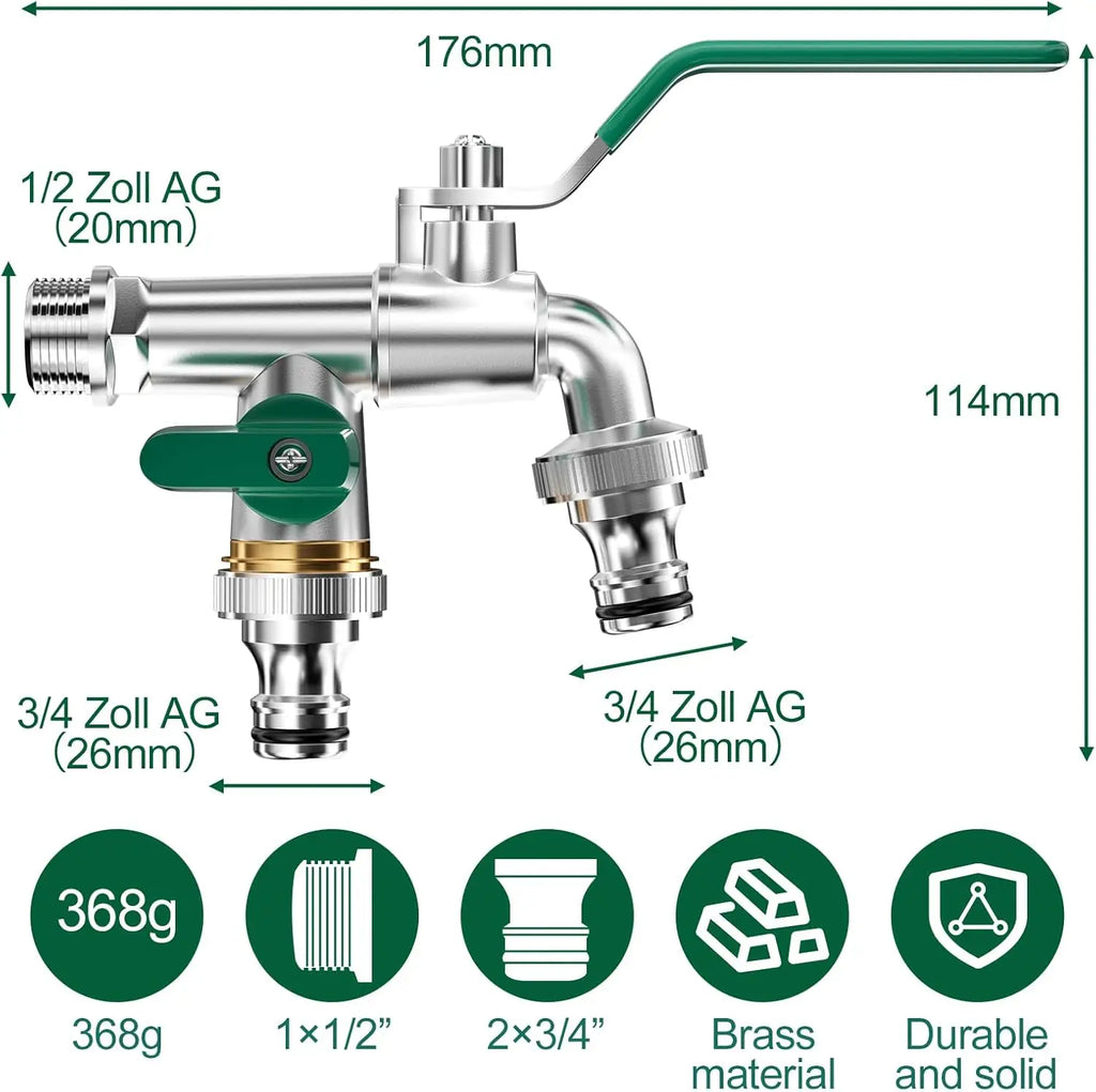 Brass IBC Water Tank Adapter – 1/2" Garden Hose Ball Valve Fitting