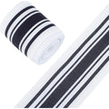 Black Stripe Jacquard Polyester Ribbon 2.5" – 2 Rolls 12 Yards