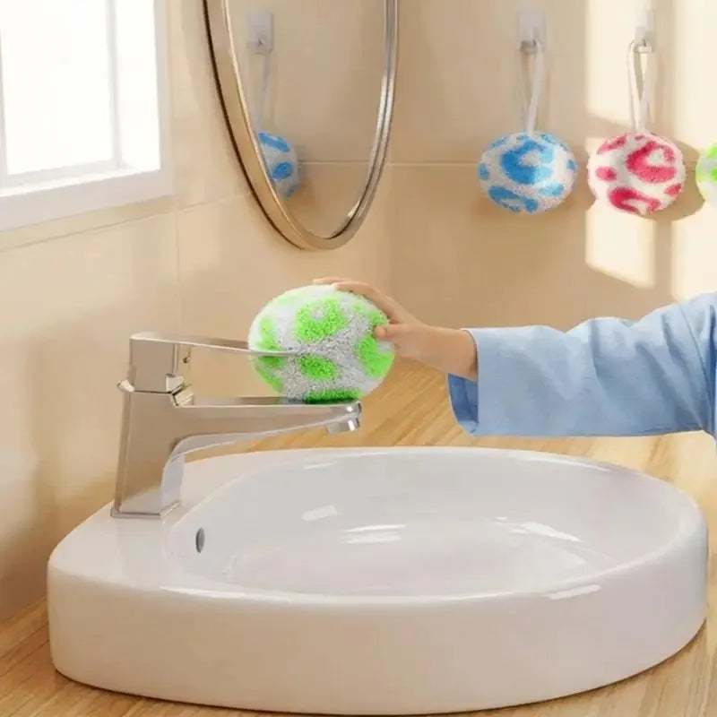 Circular Cleaning Ball Sponge – Hangable Kitchen & Bathroom Scrubber