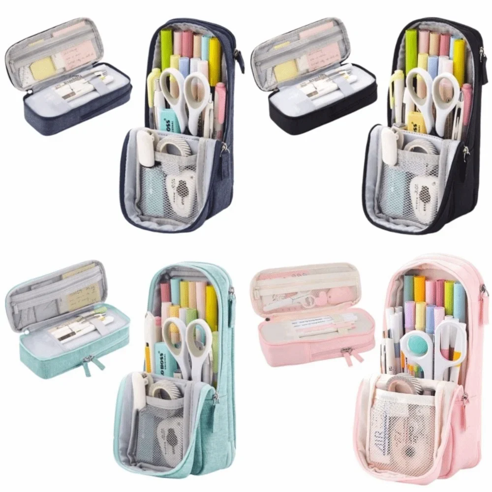 Large-Capacity Folding Pencil Case | Double-Layer Pen Bag