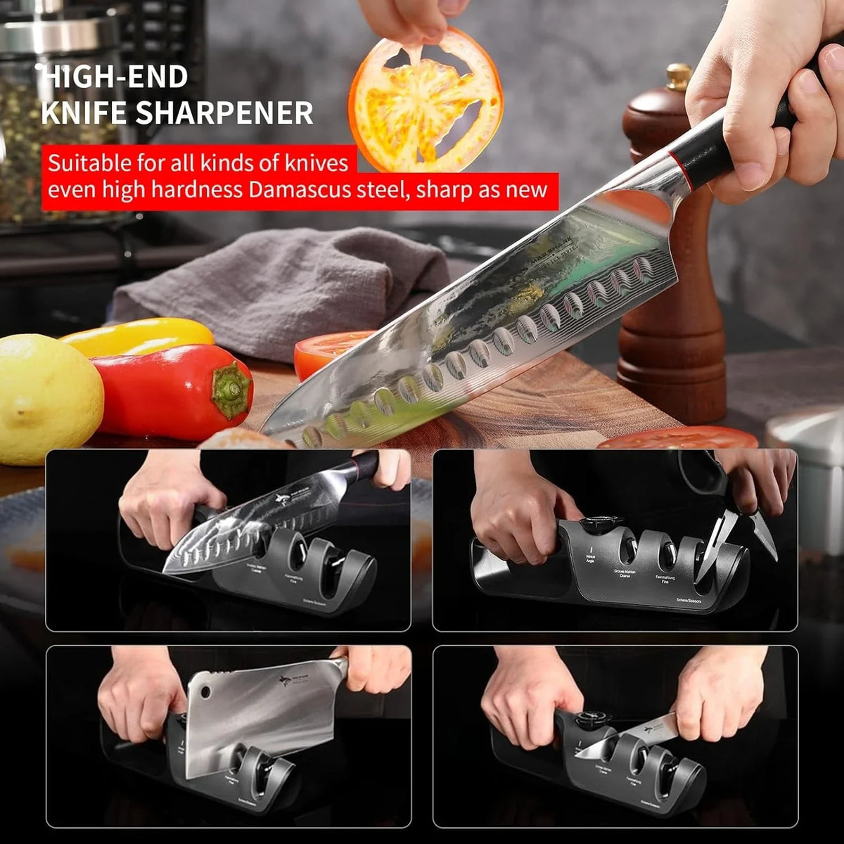 6-Stage Handheld Knife Sharpener – Coarse & Fine Sharpening