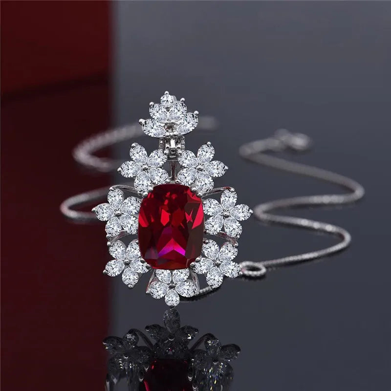 Huitan Bridal Cubic Zirconia Pendant Necklace | Wedding Jewelry