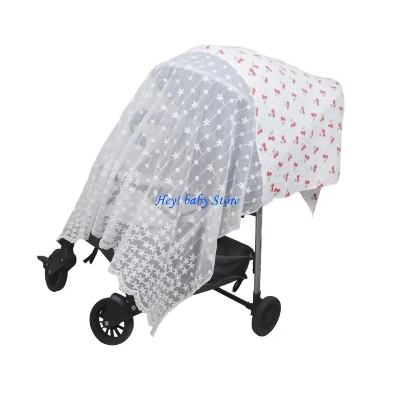 Baby Stroller Canopy Sunshade & Fly Net | Full Coverage 135x120cm