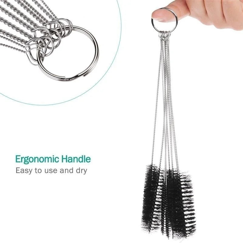 10-Piece Stainless Steel Bottle Brush Set – Tube & Straw Cleaner