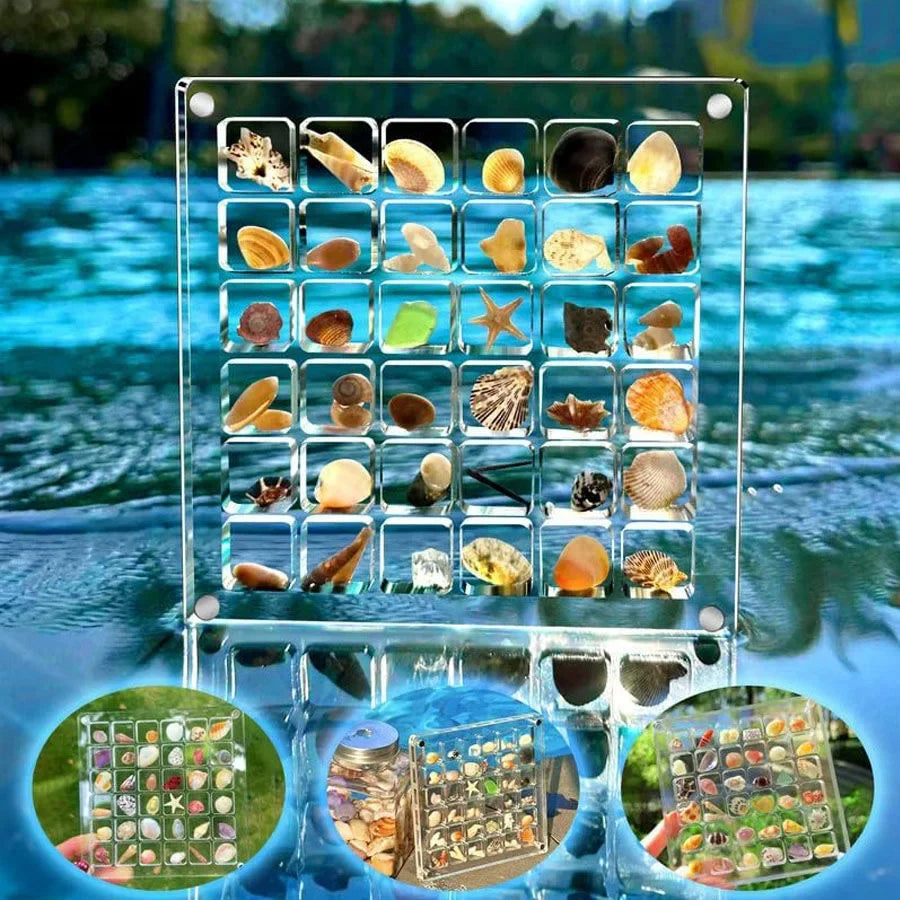 Clear Acrylic Magnetic Display Case 36-Grid Transparent Organizer