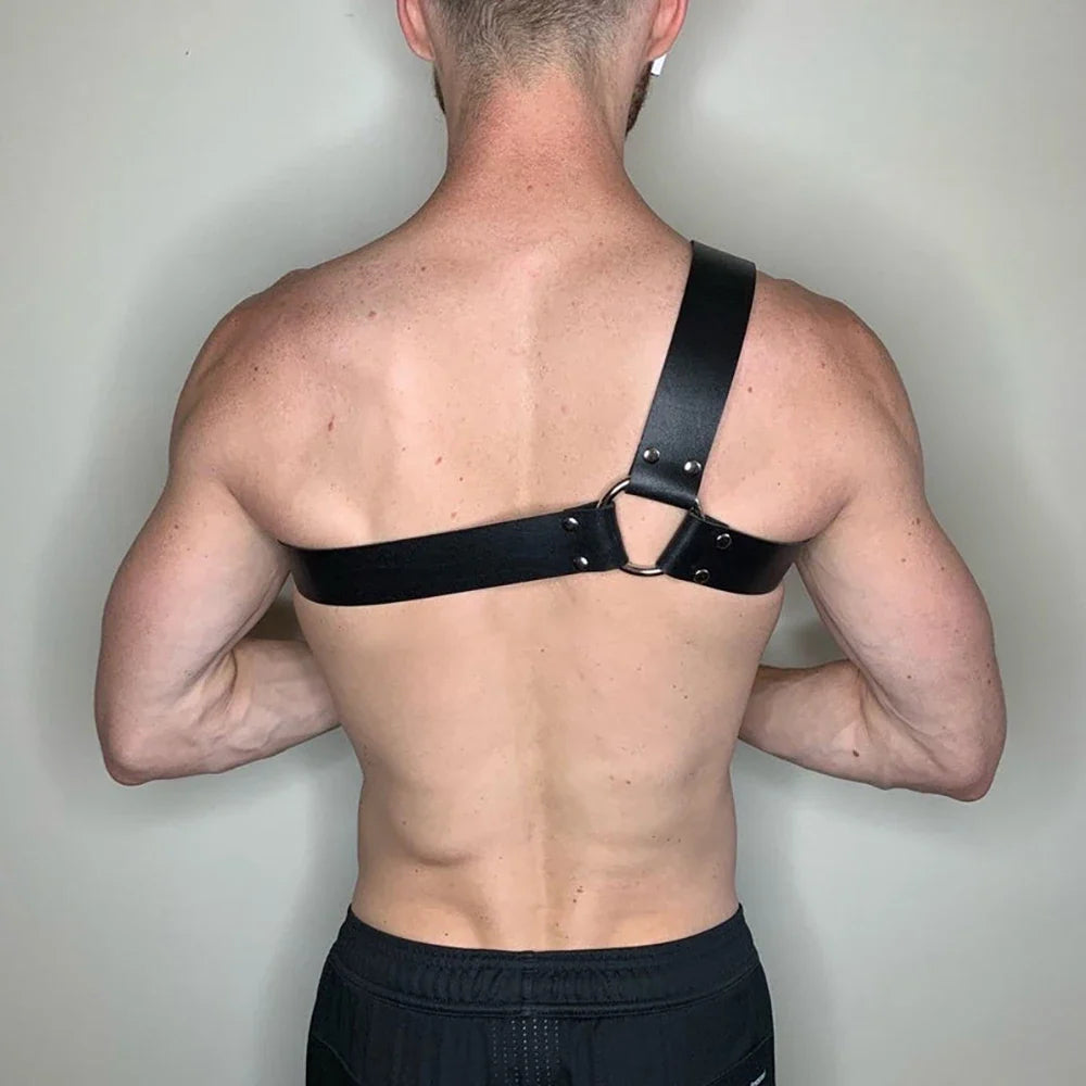 Handmade PU Leather Harness Fetish Men Gay Underwear Gothic Harajuku