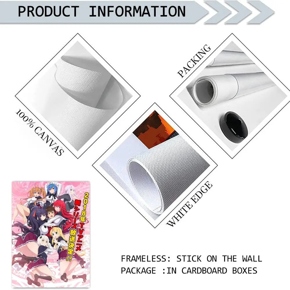 Anime High School DxD Unframed Canvas Wall Art Poster