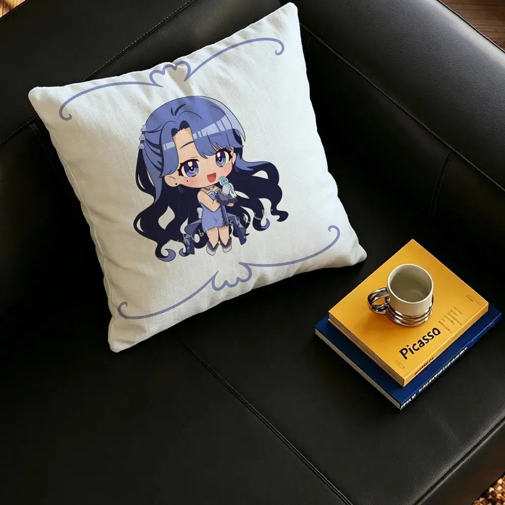 Anime Mermaid Melody Linen Cushion Cover | Sofa & Bedroom Decor
