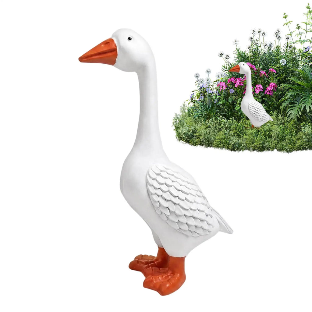 Resin Porch Goose Statue – All-Weather Garden Yard Decor