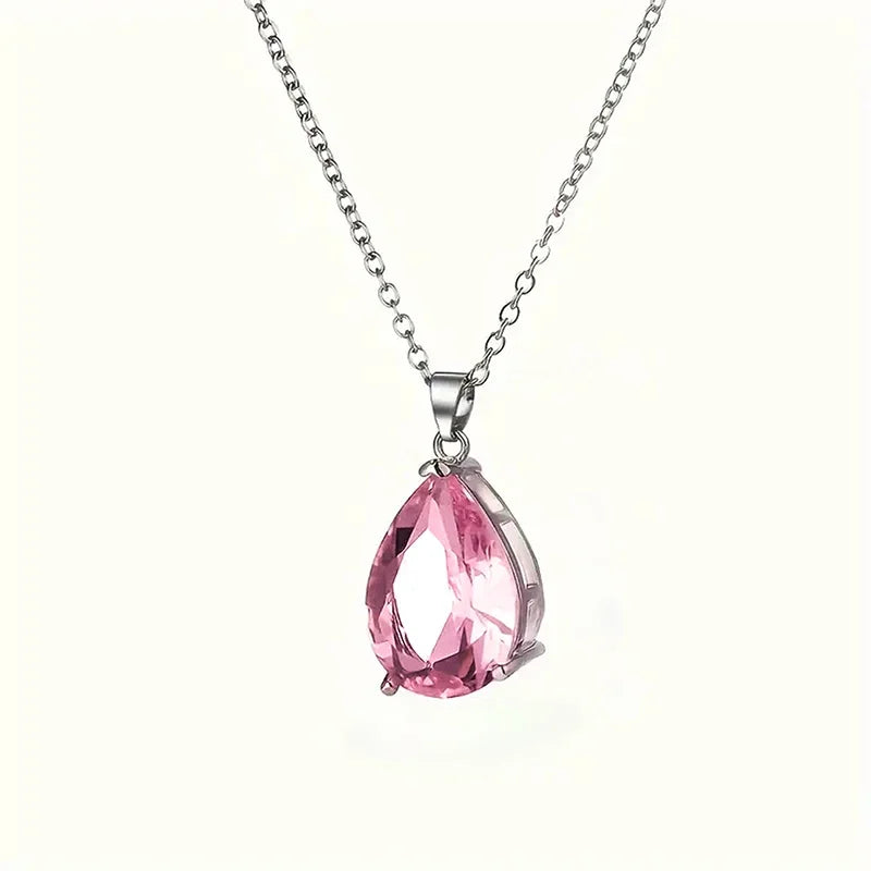 Huitan CZ Pendant Necklace – Sparkling Women's Wedding Jewelry