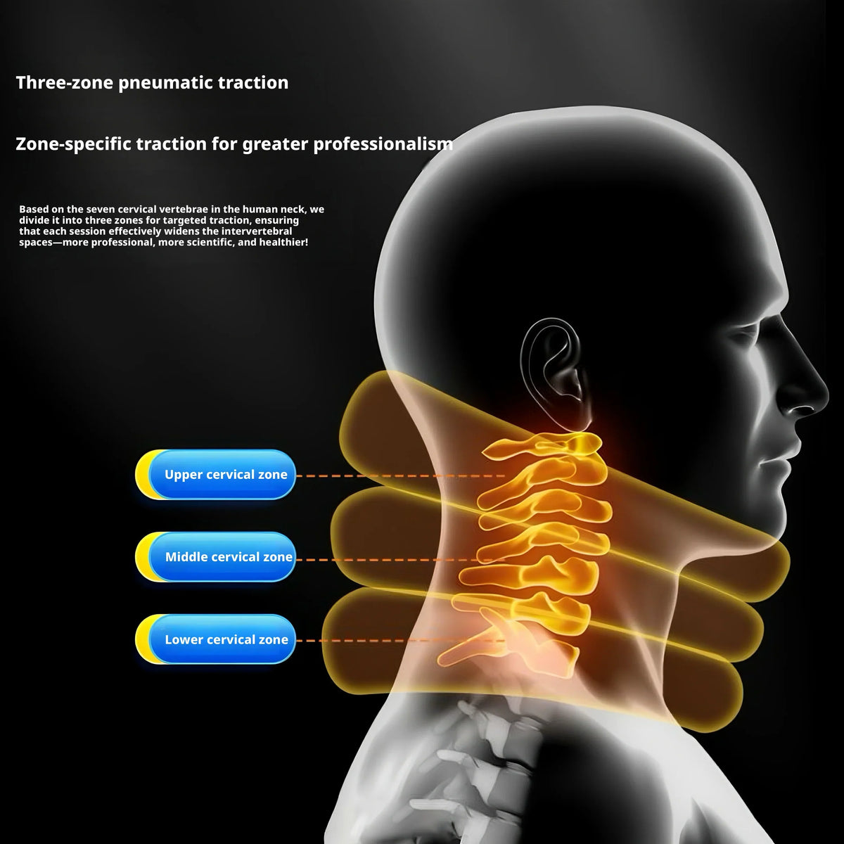 3-Layer Inflatable Cervical Neck Traction & Support Pillow