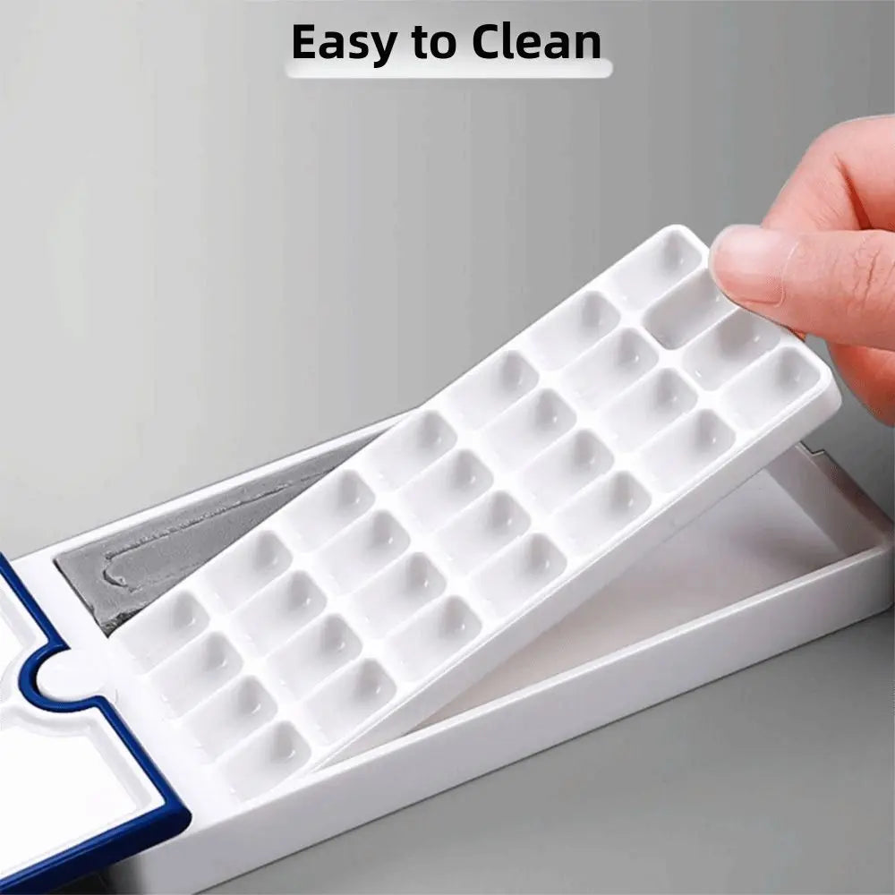 360° Rotating Watercolor Palette – 28-Grid Detachable Paint Box