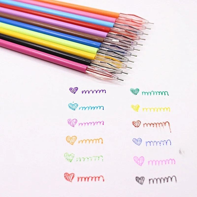 24-Pack Diamond Head Gel Pen Refills – 12 Colors 0.38mm