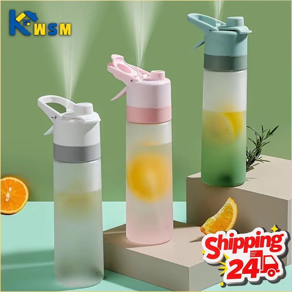 650ml Mist Spray Water Bottle with Straw – BPA-Free Reusable