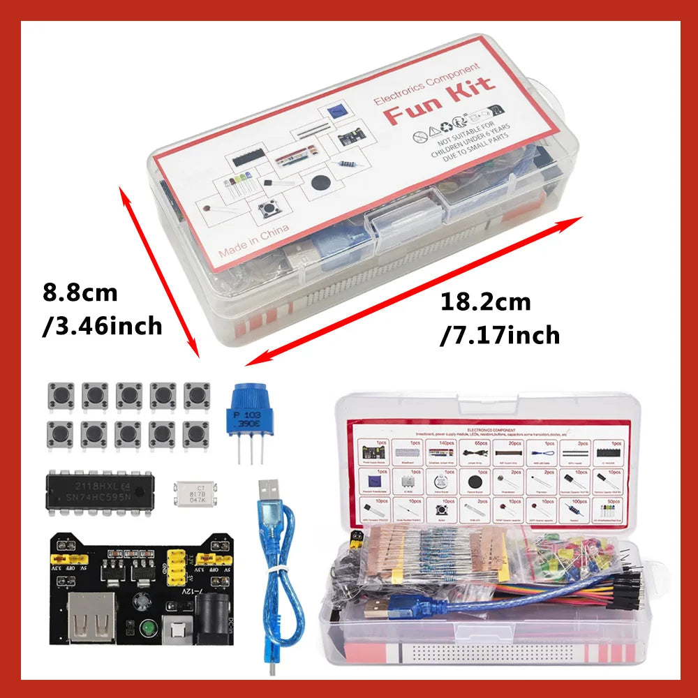 Arduino Uno R3 Starter Kit – 830 Breadboard & Electronics Set