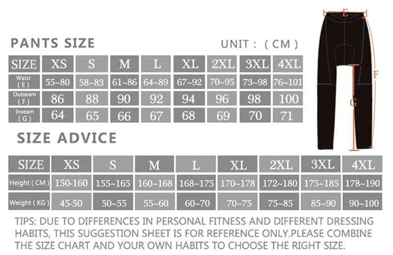 X-TIGER Men's Winter Thermal Cycling Tights – 5D Gel Pad