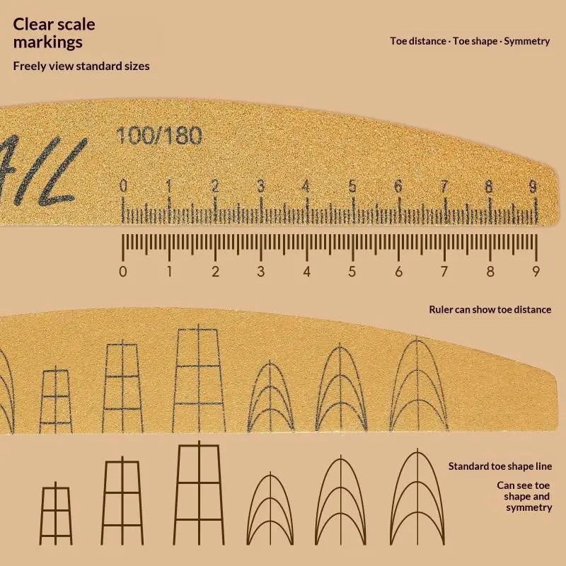 Double-Sided Nail File with Scale | 100/180 Grit Sanding Bar
