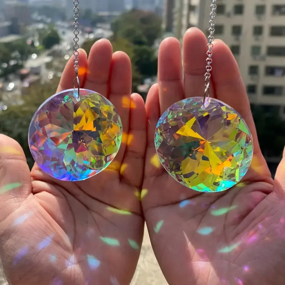 Round Crystal Glass Sun Catchers Rainbow Maker – Set of 2