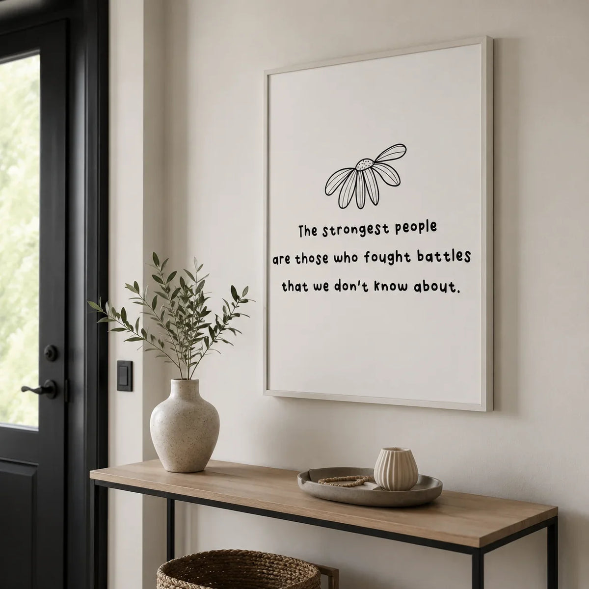 Nordic Minimalist Inspirational Quote Canvas Wall Art Print