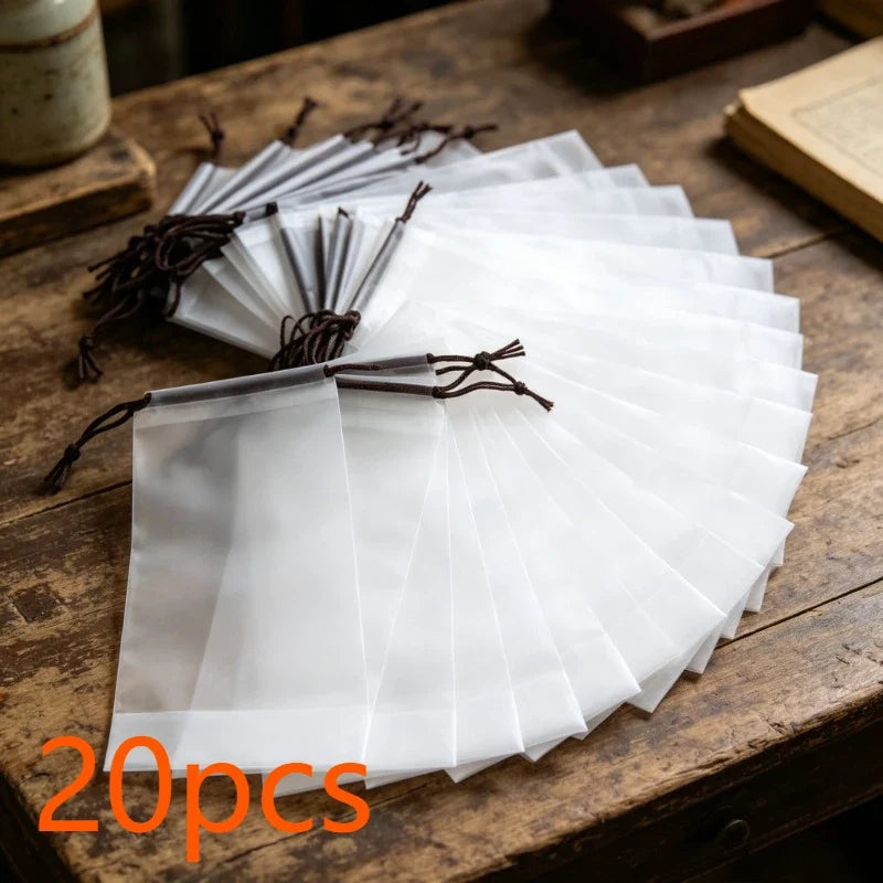 20-Pack Clear Drawstring Bags for Travel, Home & Gym