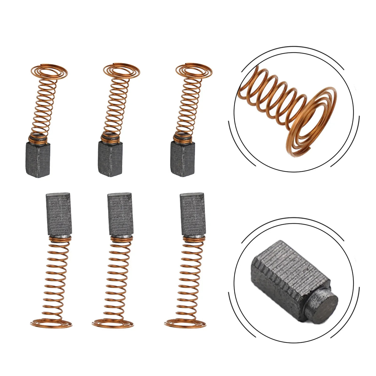 6pcs Carbon Brushes for D3000 Electric Motor & Rotary Drill