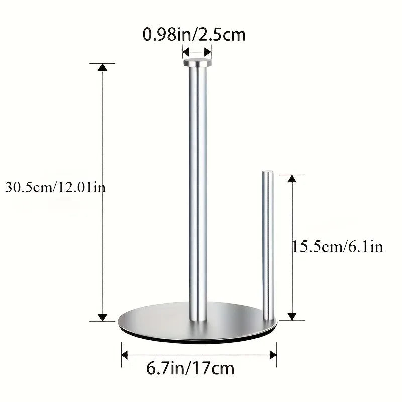 Stainless Steel Bathroom Roll Holder Weighted Base Heavy-duty