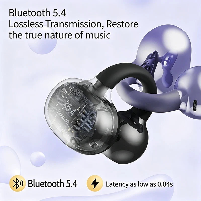B50 OWS Bluetooth Ear Clip Earbuds with LED Display
