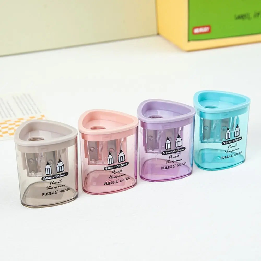 Double Hole Pencil Sharpener – Transparent Manual Plastic