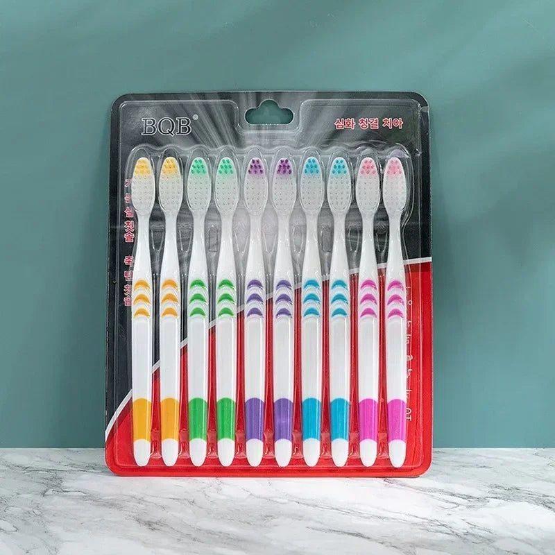 10-Pack Bamboo Charcoal Soft Toothbrushes | Eco-Friendly Travel