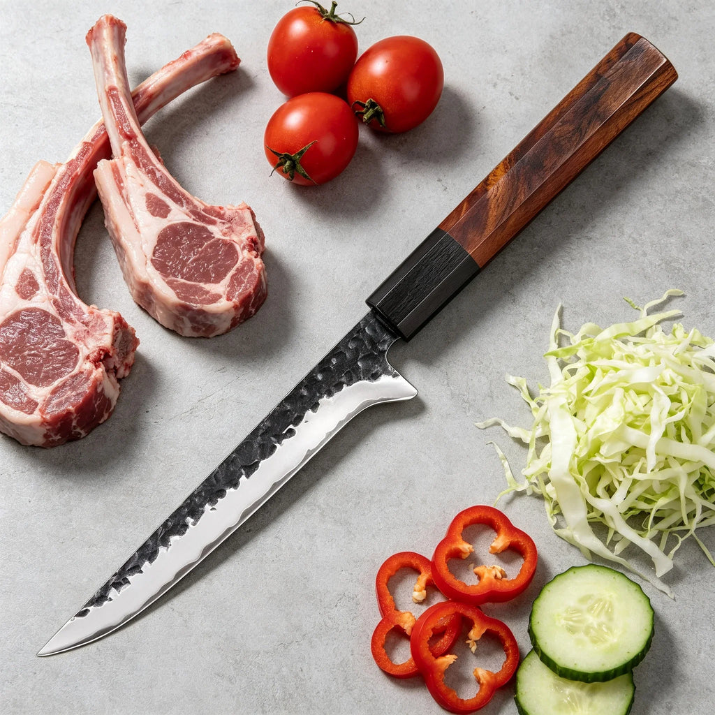Handmade Forged Boning Knife – Sharp Stainless Steel Chef Knife