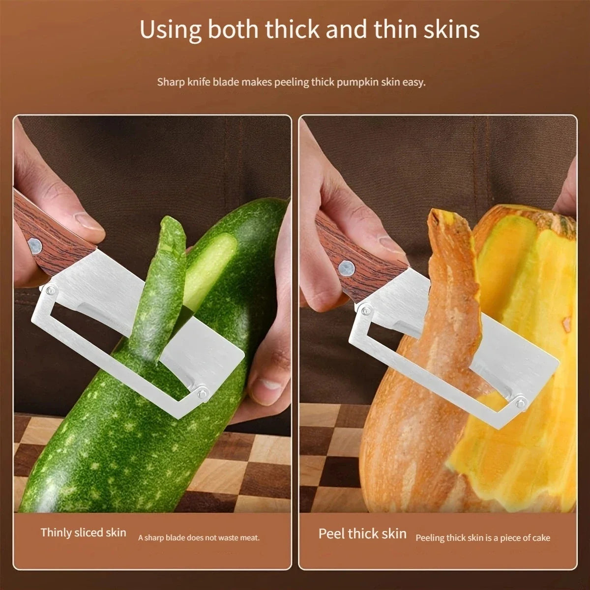 SHIBO Wooden Handle Paring Knife – Stainless Steel Fruit Peeler